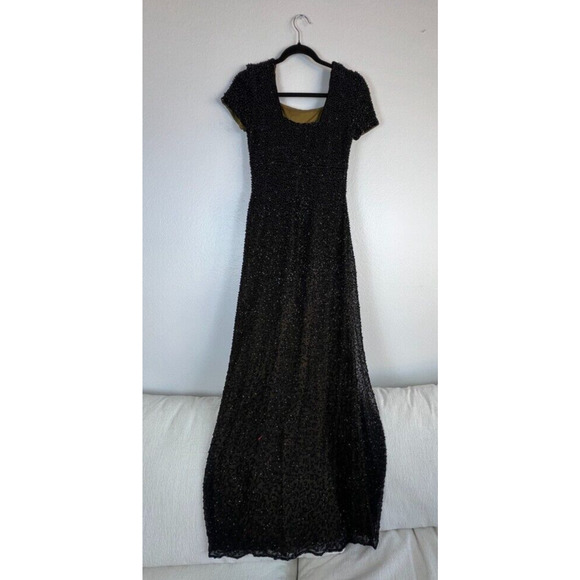 Women’s Vintage Lillie Rubin Black Sequin Strapless Formal Dress Size 4 NWT - Picture 4 of 8
